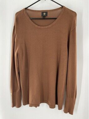 JM Collection Women’s Extra Large Brown Tight Knit  Sweater 116